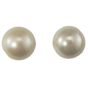 14 Karat White Gold Pearl Stud Earrings #16796